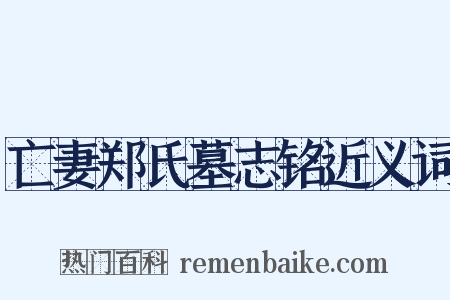 亡妻郑氏墓志铭近义词是什么意思的图片